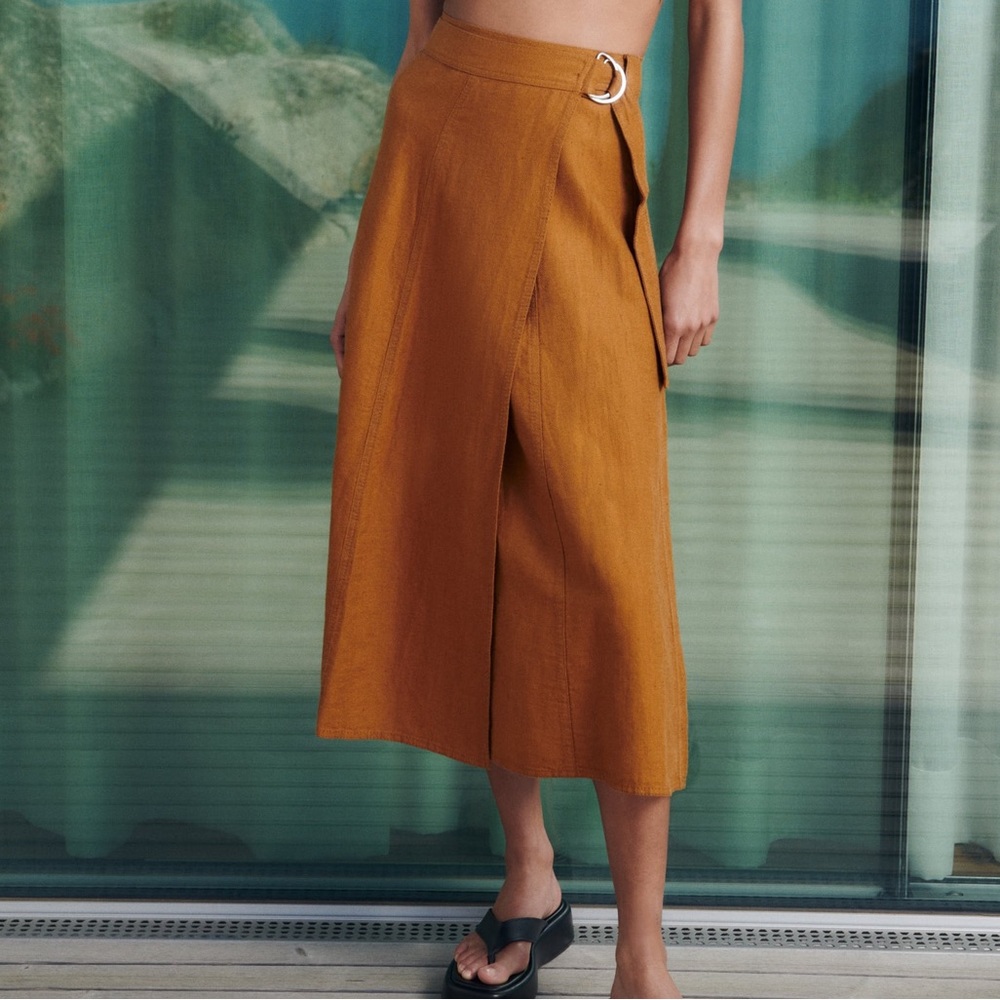 Linen blend zara skirt